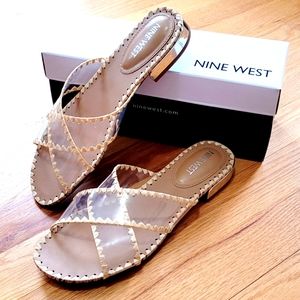 Nine West Slip On Sandals in Beige Size 7 1/2